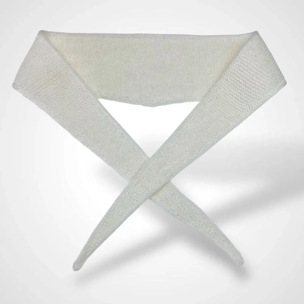 Sophie Scarf White Acrylic Neck Warmer Hand Knit Women Neckerchief Gift for Her
